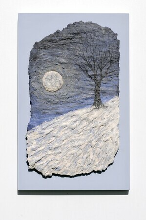 Winter Moonrise and Tree